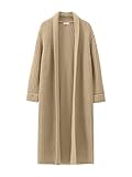 ANRABESS Womens Long Cardigan Sweaters 2023 Boyfriend Casual Cozy Long Sleeve Open Front Lapel Chunky Knit Duster Oversized Cardigans Fall Clothes Outwear B1109huikaqi-L Khaki