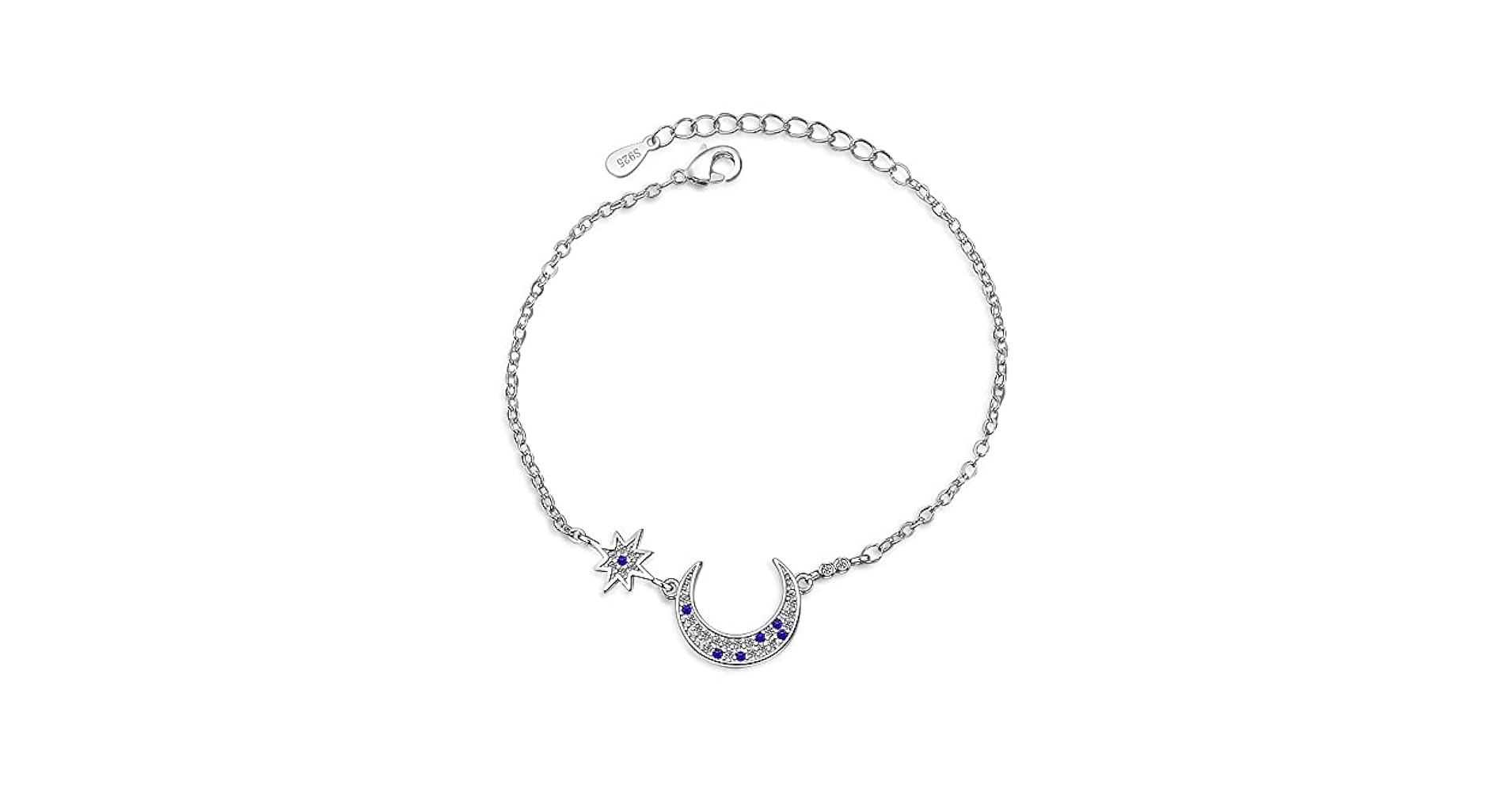 Amazon.com: Dainty Star Moon Bracelets 925 Sterling Silver