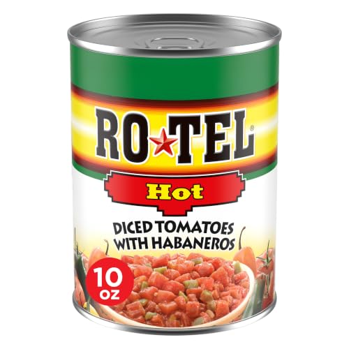 ROTEL Hot Diced Tomatoes With Habaneros, Perfect for Taco & Dip Recipes, 10 oz.