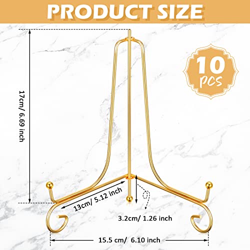10 Pack 8 Inch Iron Plate Stands For Display, Plate Holder Display Stand, Gold Easel Stands For Photo, Picture Frame, Decorative Plate, Dish, Book And Tabletop Art (Gold, 8 Inch) #TOP1