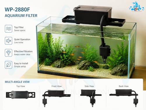 Image of FAH WP-2880F Aquarium Internal Filter Pump | 30W, 1800L /H | Submersible Tank Top Filter | For 3-3.5 Ft Tanks | With Filter Media Chambers | Oxygenator Free Cotton Pad