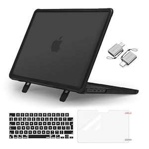 MOSISO Compatible with MacBook Pro 16 inch Case 2026-2021 M5 M4 M3 M2 M1 A3429 A3428 A3403 A3186 A2991 A2780 A2485, Heavy Duty Hard Shell Fold Kickstand&Keyboard Skin&Screen Film&Type C, Black