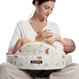 momcozy Cuscino per Allattamento con Sponde di Sicurezza, Memory Foam Ferma ed Elastico, Supporto Ergonomico Stabile, Cuscino Ampio, Fodera Rimovibile e Regolabile,Cielo Stellato