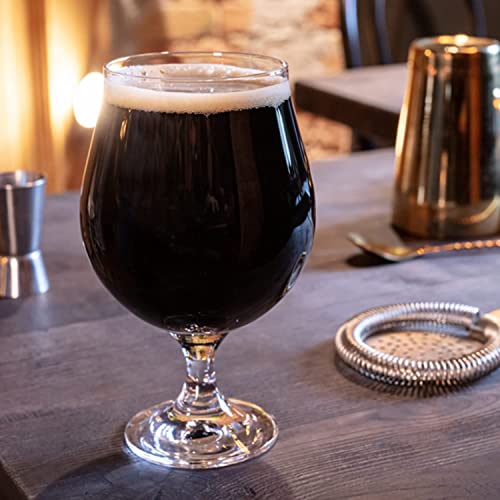 Krosno Dark Ale Stout Beer Glasses | Set Of 6 | 16.9 Oz | Elite Collection | Perfect For Home, Restaurants And Parties | Dishwasher Safe #TOP3