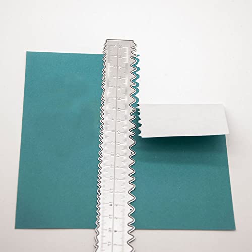 CYSFETENA 3 Stück Lineal mit Unregelmäßigen Kanten,Schnitzen Karbonstahl Papierreißlineal,DIY Herstellung Lineal Karte für Basteln Kartenherstellung Papier Prägestempel Zeichnen