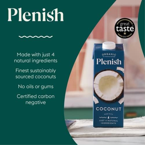 Plenish Organic Unsweetened Coconut Milk (8 x 1 Litre)
