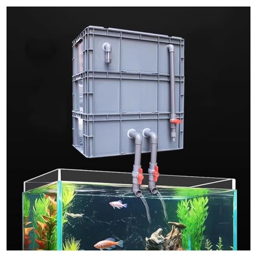 Skrzynka filtrująca, filtr do akwarium, zestaw zewnętrznych filtrów do akwarium, duży system obiegu wody ze zbiornikiem obrotowym, bez pompy, łatwa instalacja - idealny do zbiorników na ryby