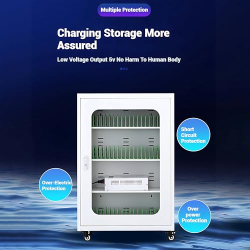 Station de charge mobile multi-slots USB avec chariot à roulettes 360