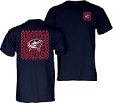 Columbus Blue Jackets NHL Officially Licensed T-Shirt Front/Back Curl Team Color, Large