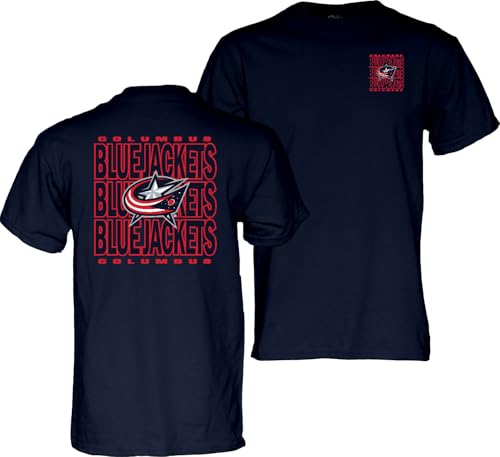 Blue 84 Standard NHL Officially Licensed T-Shirt Front/Back Curl Team Color