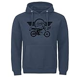 bequem sitzend P-T-D S51 Simson Moped Mofa DDR Convoy Grey Hoodie Kapuzenpullover (M)