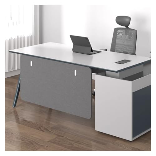 Under Desk Privacy Panel Universal Acoustic Desk Divider for Sit Stand Workstations 80 160 cm Office Partition Mountable Over/Under Desk (Dark Grey 90x50 cm)