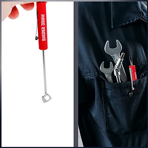 Image of Pocket Screwdriver Double End and Slotted Set Mechanical Magnetic Slotted Head with Clip, Mini Pocket Screwdrivers for Mechanics, Electricians (10Pcs, RED)
