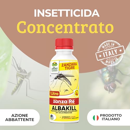 Albagarden - Insetticida Antizanzare Giardino x 1 Litro - Insetticida Concentrato per Esterno E Interno contro Zanzare Cimici Mosche Insetti Moscerini - Barriera Anti Zanzare - 2
