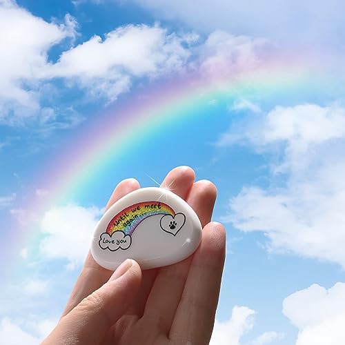 Pet Memorial Stones for Loss of Pet Gift, Unique Rainbow Bridge Sympathy Remembrance Gift in Memory of Dog, Cat, Memory Gifts for Pet Loss