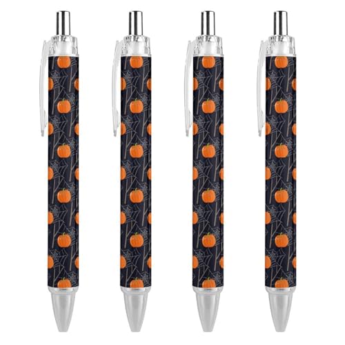 Stylo à bille rétractable encre gel noire pointe fine 0.5mm écriture Halloween citrouille