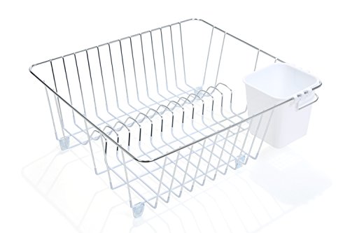 Smart Design Dish Drainer Rack - Small - w/Cutlery Cup & Plate Dividers