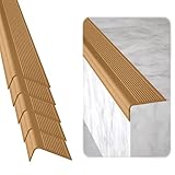 Rubber Bond Stair Edge Protector (Pack of 5) 36x2x1 inch Anti-Slip Stair Corner Trim Rubber Strips - Waterproof Self-Adhesive Staircases for Outdoor & Indoor Uses | Protect Kids & Pets - Brown