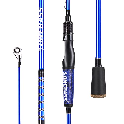 One Bass Caña de Pescar IM7 Graphite Spinning y Casting, 2 Piezas de Alta Calidad con Mango de Super Polímero miniatura 1