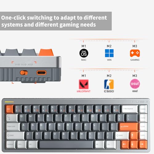 Image of nuphy Halo65 HE Rapid Trigger Gaming Keyboard,65 Percent 67keys Wired Magnetic Switches Keyboard, Hall Effect, Hyper-Fast Adjustable Actuation, RGB Hot-swappable, 8K Hz Polling Rate