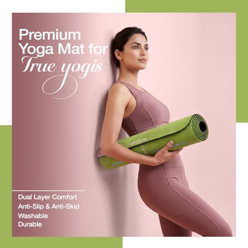 Image of Lifelong Suede & Natural Rubber Yoga Mat for Woman & Man | Non-Slip & Anti-Skid | 4mm Yoga Mat for Man |Exercise Mat for Yoga, Workout & Pilates | Gym Equipment for Home Workout | Free Carry Bag (Green)