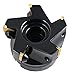 Accusize Industrial Tools 3 inch Indexable Face Milling Cutter 90 Degree, Positive Rake with Tpg322, 2508-0018