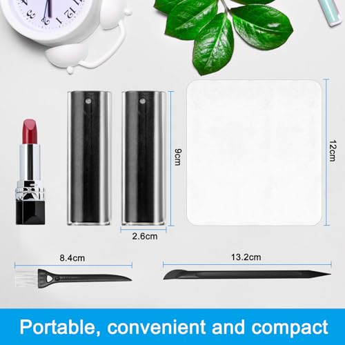 walrfid 2 Pack Screen Cleaner Spray and Wipe for Laptop Monitor and Car Screens, Phone Touchscreen Mist Cleaning Kit for Cellphone, Tablet, PC, Computer, LCD, MacBook, iPhone, iPad, Mac Pro - Black