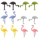 Homoyoyo 12 Marcadores de Silicona para Copas de Vino Diseño de Flamenco Etiquetas Reutilizables para Identificación de Bebidas Fiestas y Cócteles Accesorios para Eventos y Reuniones