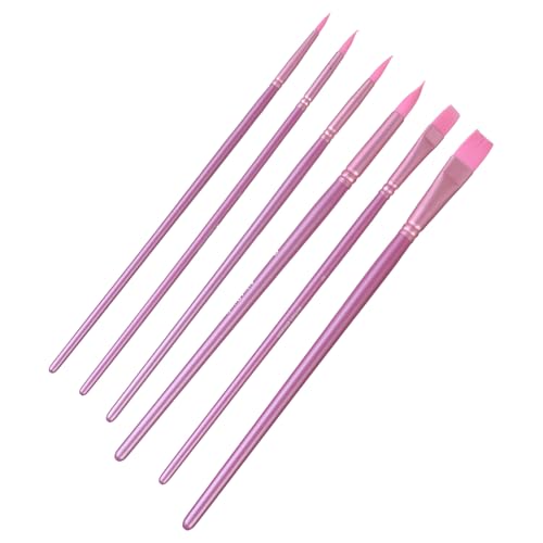 nuanzhiyuan 6 pinceles profesionales de cerdas de nailon para acuarela, para artistas, principiantes, acrílicos, gouache, pintura al óleo