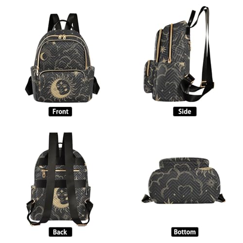Image of ALAZA Sun Moon Stars Constellations Witchery Mini Backpack Purse for Women Travel Bag Fashion Daypack Back Pack Shoulder Bag