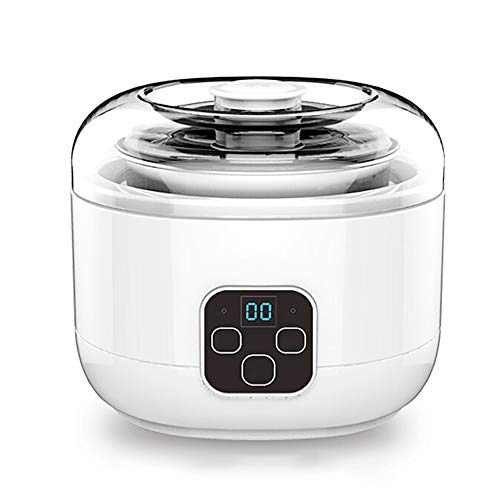 FxsD Yogur máquina Multi-función de Hogares del microordenador automático de Acero Inoxidable 304 Interior Cerámica Cerámica Copa Fabricante de Yogur (Color : White)