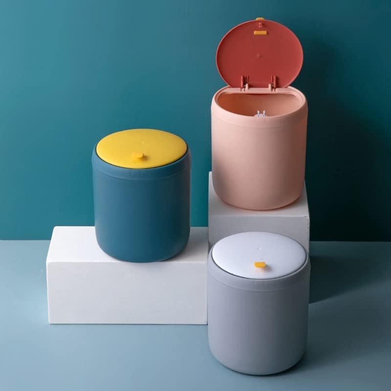 Miniatura 6 de HASMI Cubo de basura mini papelera de escritorio, cesta de basura de escritorio, mesa para el hogar, papelera de plástico, suministros de oficina,