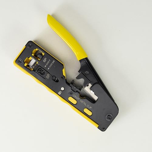 PNI SR7 Pliers, for Cutting Stripping Cable and Crimping RJ12, RJ45 CAT5, CAT6, CAT7 Plugs, Yellow - Image 2