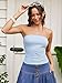 CIDER Striped Tube Tops for Women Y2K Sleeveless Casual Strapless Crop Going Out Tops Summer Trendy Blue