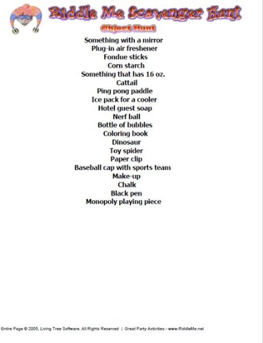 Miniatura 13 de Riddle Me Scavenger and Treasure Hunt Clue Software for Windows Download