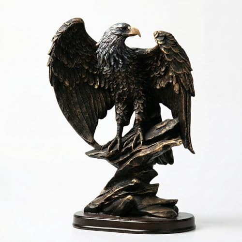 Estatua de Águila calva 10.4" decoración vintage bronce