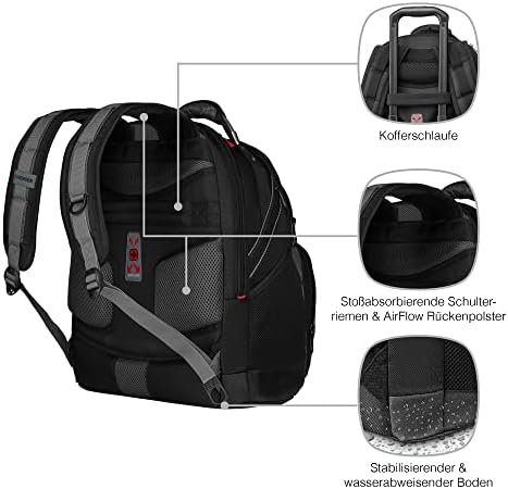 Wenger 600635 SYNERGY 16 Inch Laptop Backpack, Padded Laptop Compartment with Tablet Pocket in Black/Grey {26 Litre}