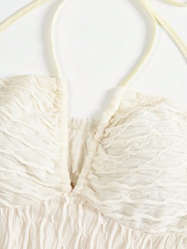 SHENHE Women's Tie Halter Neck Backless Ruffle Hem Sexy Peplum Crop Top Sleeveless Top3