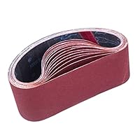 STEBRUAM Schleifbänder 75 x 533 mm,Schleifband Set je 3 x Korn 80/120/150/240/400 für Bandschleifer Schleifmaschine, Zum Schleifen, Feilen, Schärfen und Entrosten (15 Stück)