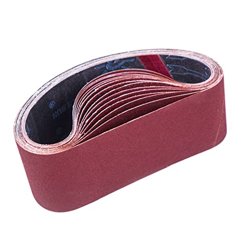 Schleifbänder, 75 x 533 mm,Schleifband Set je 3 x Korn 80/120/150/240/400 für Bandschleifer Schleifmaschine, Zum Schleifen, Feilen, Schärfen und Entrosten (15 Stück)-STEBRUAM
