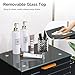 OmySalon Salon Stations for Hair Stylist, Barber Station with Glass Top & Drawers & Hot Tool Holder, Salon Storage Cabinet Hair Organizer Equipment for Beauty Spa Dresser, Black
