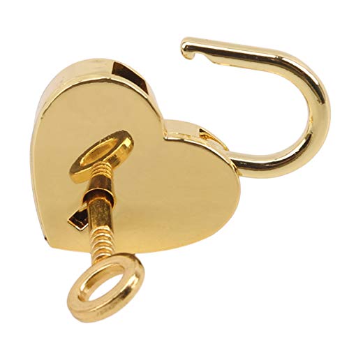 Image of EJY Retro Mini Love Heart Shape Padlock Suitcase Luggage Lock with Keys for Gym,Sports,Employee Locker,Outdoor,Imitation Gold