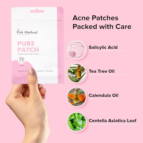 The Pink Method - Adesivos de espinha hidrocolóide Pure Patch com ácido salicílico | Árvore do chá |