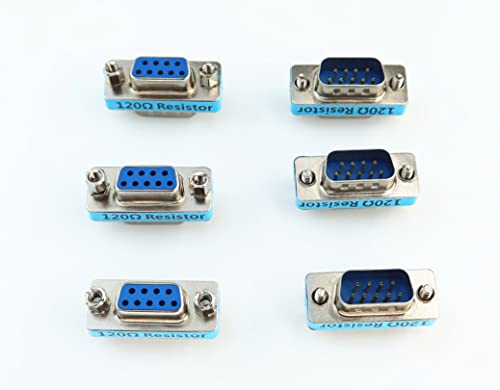 Connecteur RS323 DB9 mâle femelle YPP avec résistance de terminaison 120 ohm intégrée
