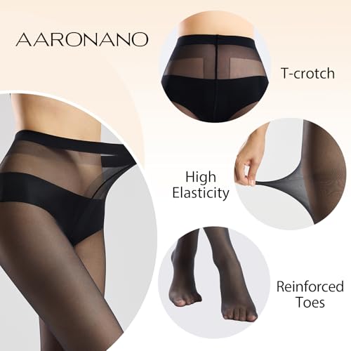 2 Pairs T-Crotch Sheer Tights for Women, 40D Rip Resistant Pantyhose for Women, Ultra Thin High Waist Stockings2
