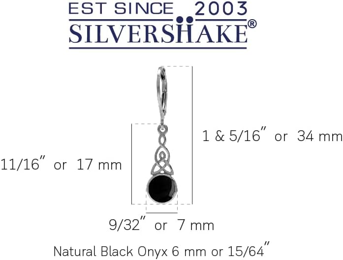 Silvershake 6MM Round Shape Inlay White Gold Plated or Yellow Gold Plated 925 Sterling Silver Triquetra Celtic Knot Dangle Leverback or Hook Earrings Jewelry for Women - Image 2