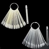 100 Pack Fan shape False Nail Art Tips Nail Art Swatch Sticks Nail Polish Practice Fingernail Displa
