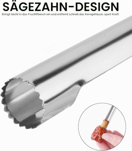 Foto von 4 PCS Apfelentkerner Apfelausstecher, Apfelausstecher Edelstahl, Apfelstecher, Edelstahl Apfelausstecher, 4 Verschiedene Modelle, Für äpfel Und Birnen,Peeling Weißdorn Rotes Datum Kirsche