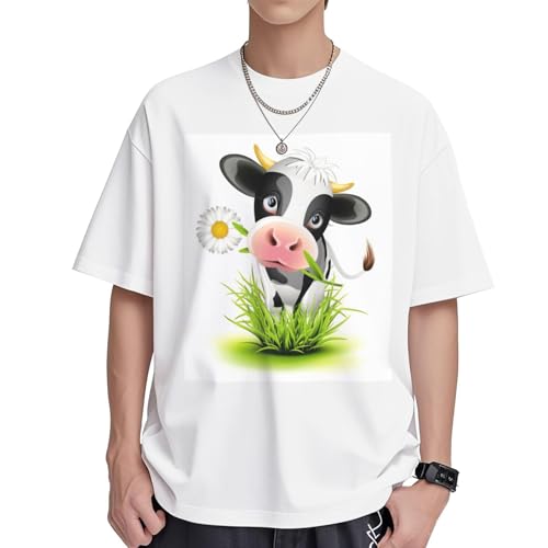 T-shirt vache mignon en pur coton respirant : coupe loose très confortable