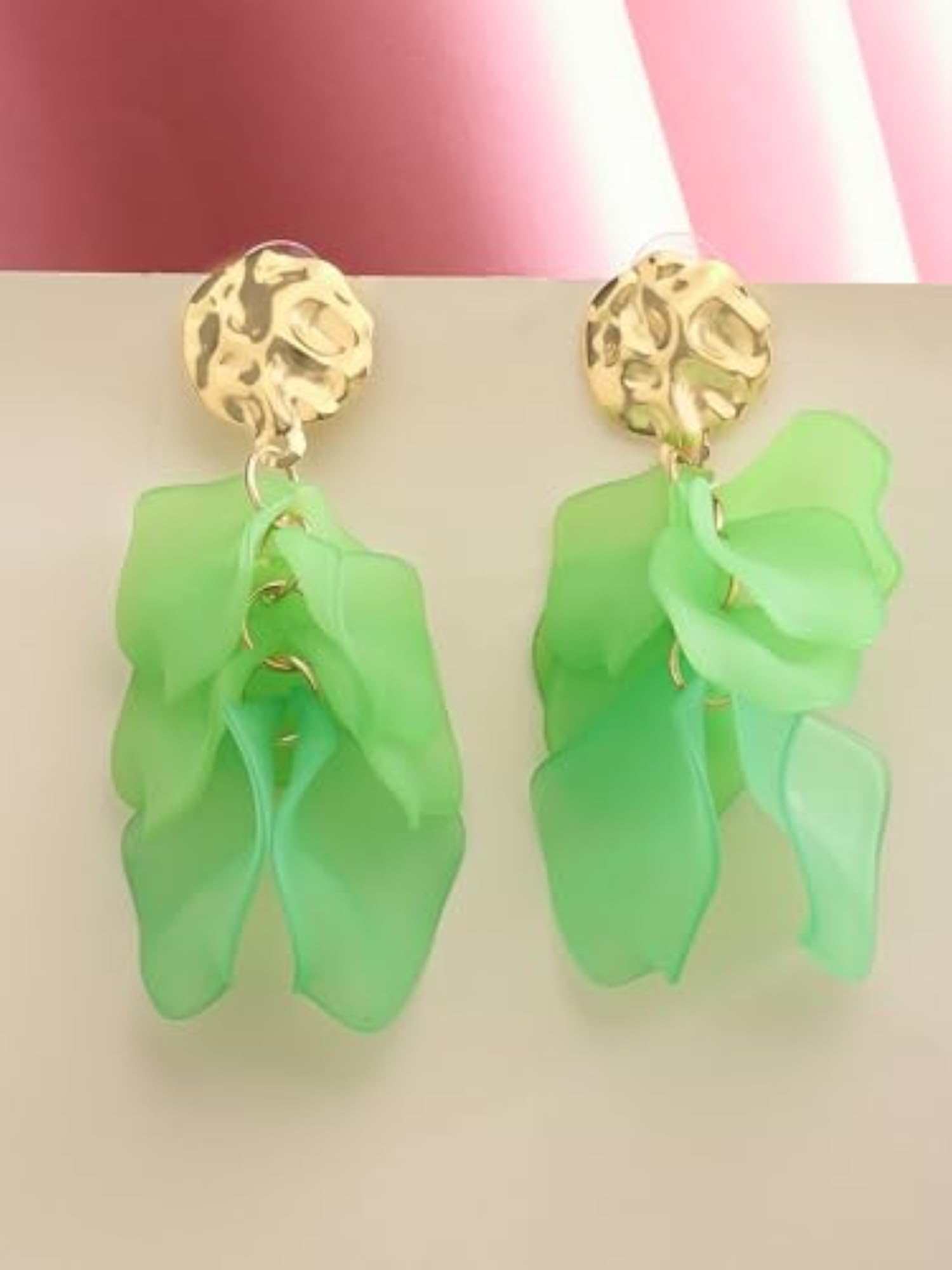 Gold-Plated Contemporary Drop Earrings, Stylish Design